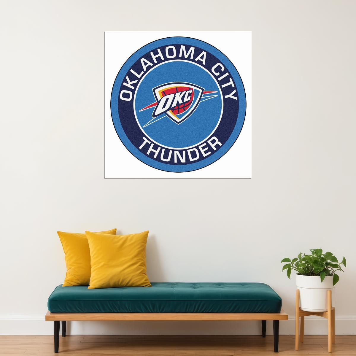 Oklahoma City Thunder Logo Poster Nba Basketball Team Wall Art - xonomax