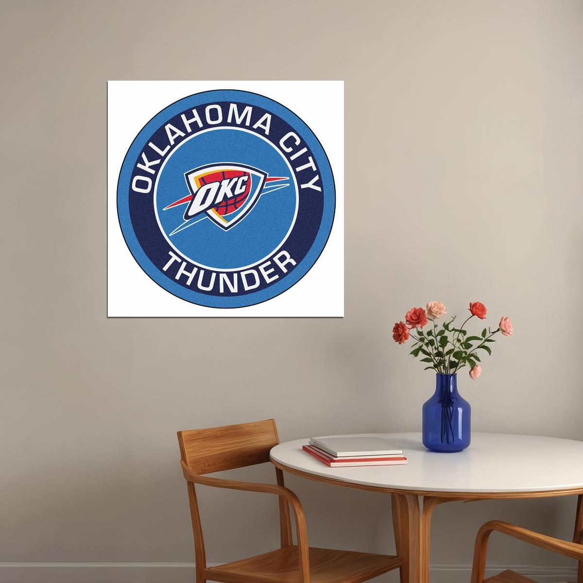 Oklahoma City Thunder Logo Poster Nba Basketball Team Wall Art - xonomax