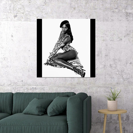 Naomi Campbell Sexy Mode Poster Iconic Supermodel Wall Art - xonomax