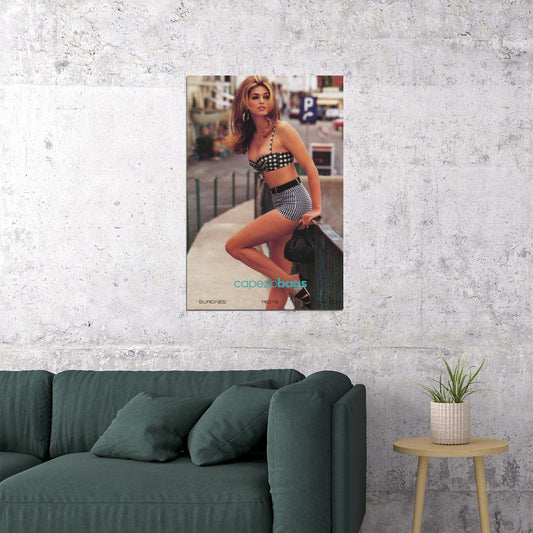 Cindy Crawford Supermodel Poster Stunning Fashion Icon Wall Print - xonomax