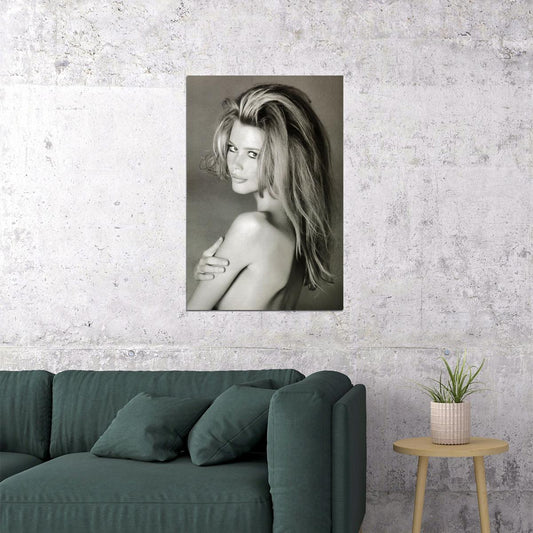 Claudia Schiffer Supermodel Sexy Poster Stunning Fashion Icon Wall Print - xonomax