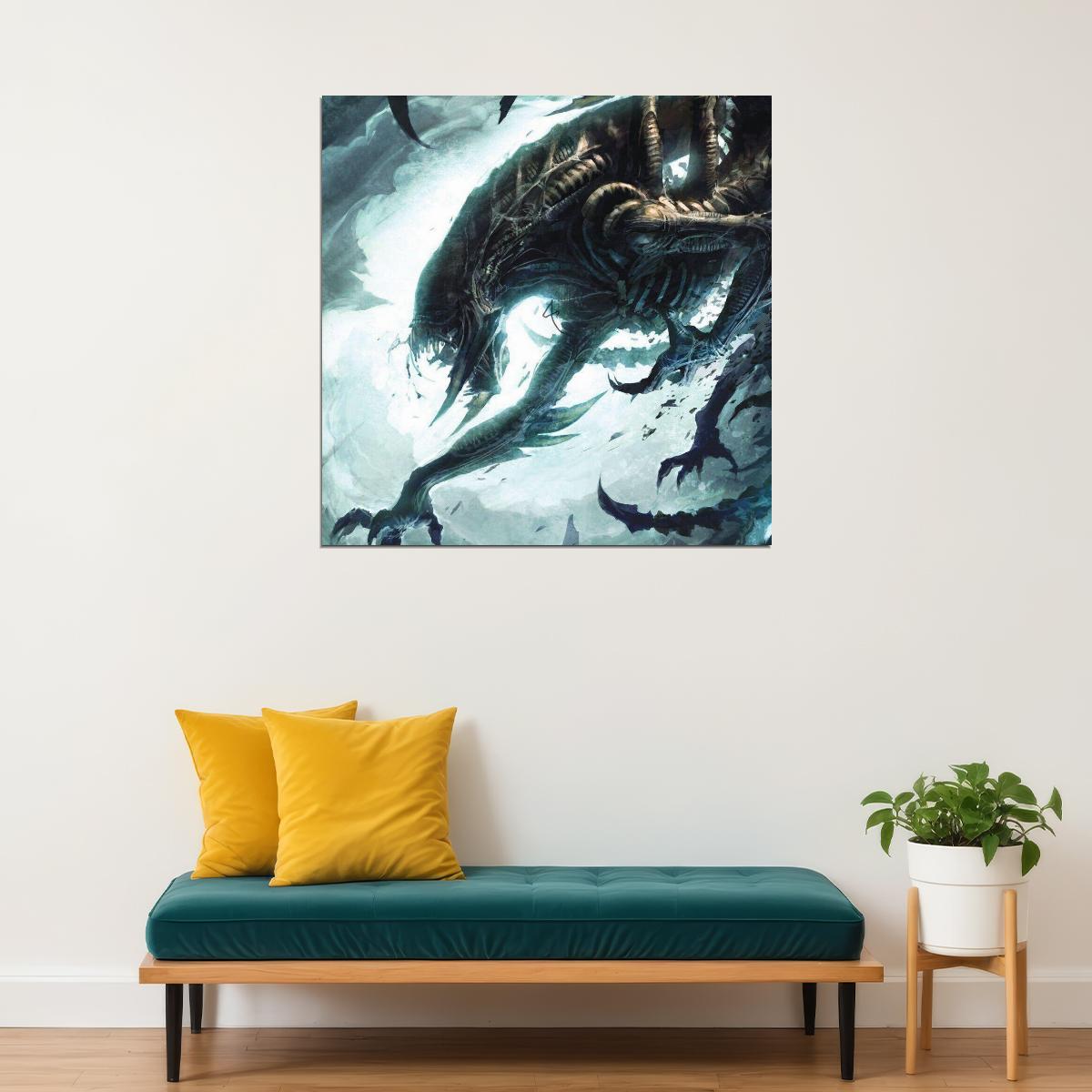 Queen Alien Xenomorph Movie Poster Iconic Sci-fi Creature Wall Art - xonomax