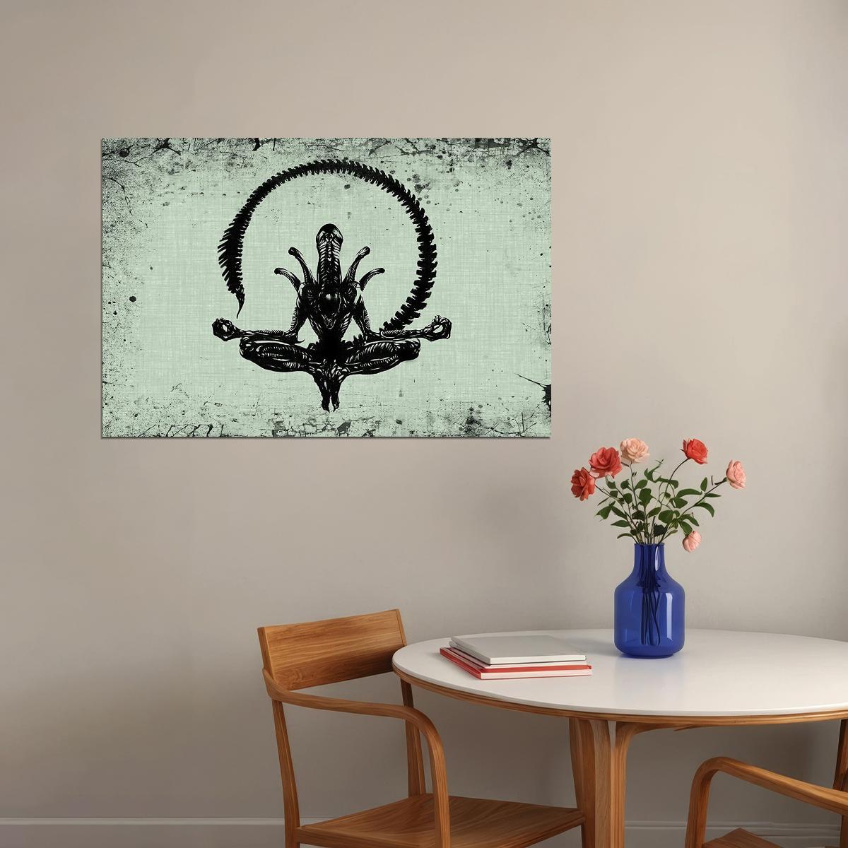Alien Xenomorph Meditation Movie Poster Sci-fi Horror Film Wall Art Classic Alien Print - xonomax