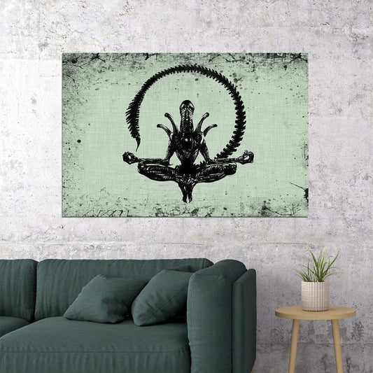 Alien Xenomorph Meditation Movie Poster Sci-fi Horror Film Wall Art Classic Alien Print - xonomax