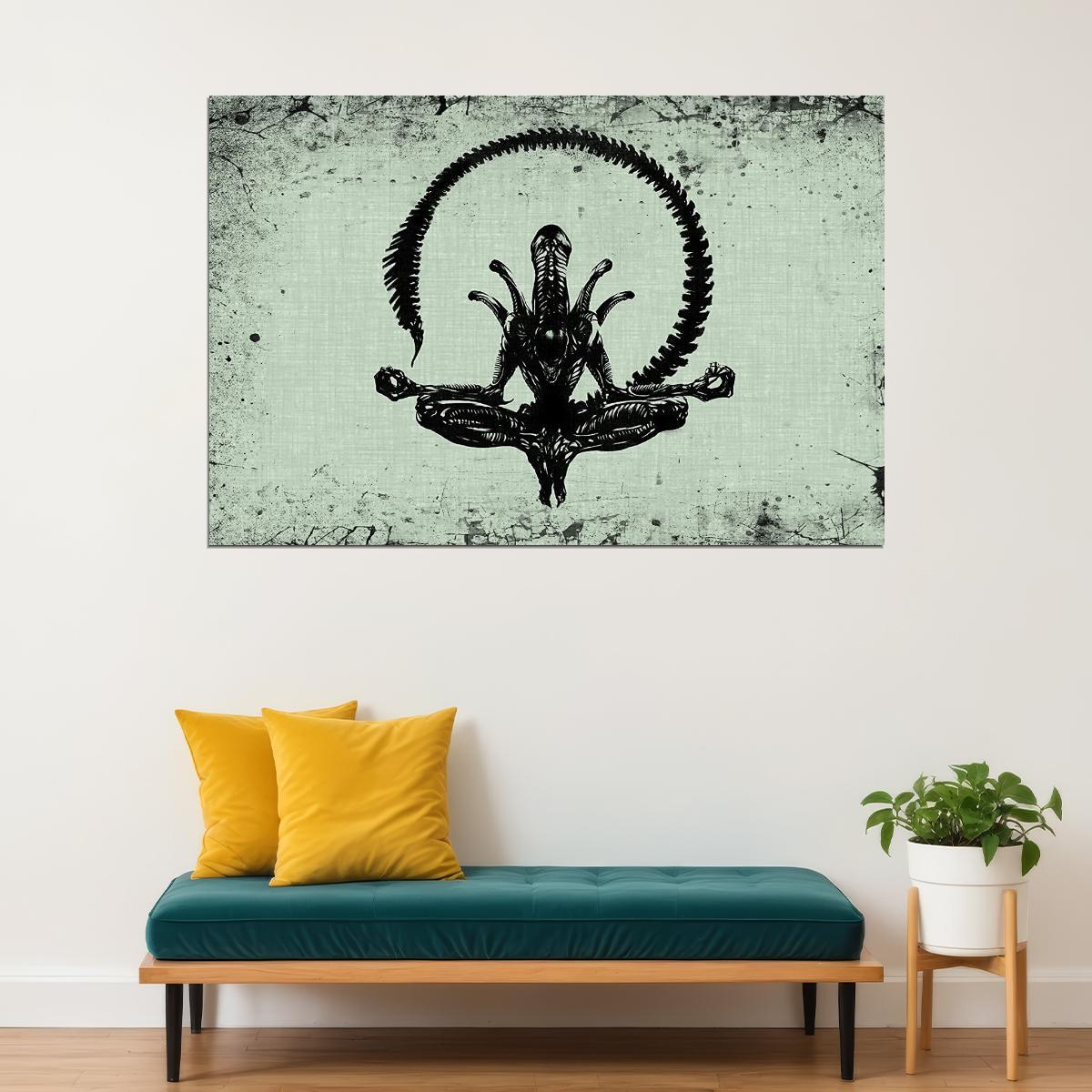 Alien Xenomorph Meditation Movie Poster Sci-fi Horror Film Wall Art Classic Alien Print - xonomax