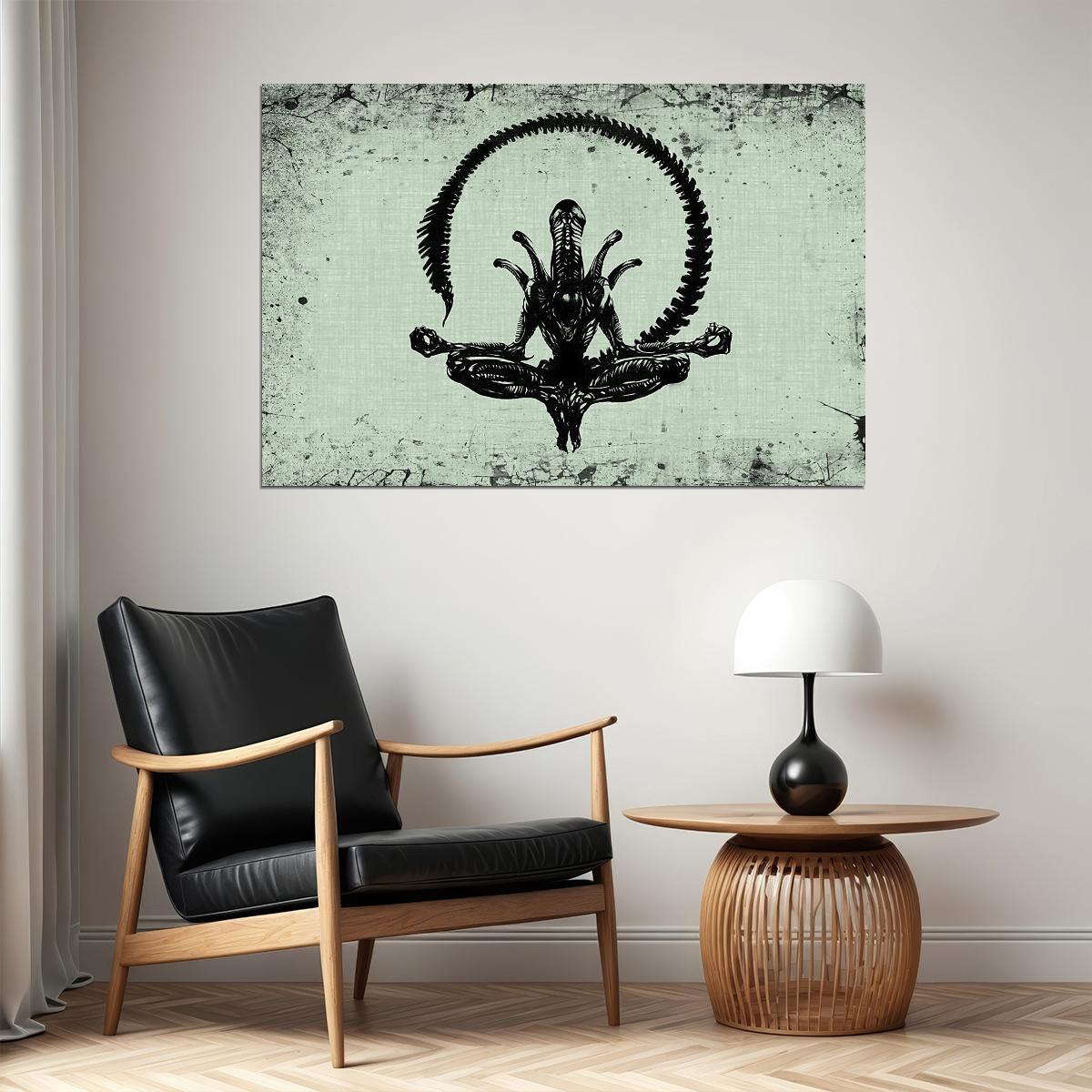 Alien Xenomorph Meditation Movie Poster Sci-fi Horror Film Wall Art Classic Alien Print - xonomax