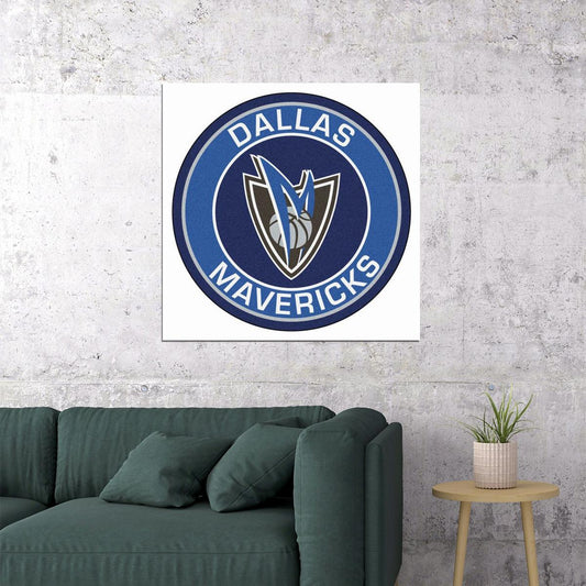 Dallas Mavericks Logo Poster Nba Basketball Team Wall Art Sports Print - xonomax