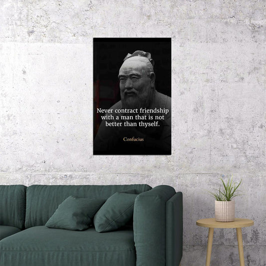 Confucius Better Thyself Quote Poster Philosophical Wall Art Inspirational Wisdom Print - xonomax
