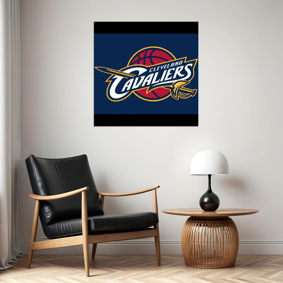 Cleveland Cavaliers Logo Poster Nba Basketball Team Wall Art Sports Print