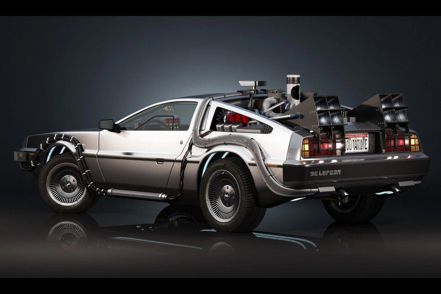 Back To The Future Delorean Poster Sci-fi Movie Wall Art Time Machine Print - xonomax
