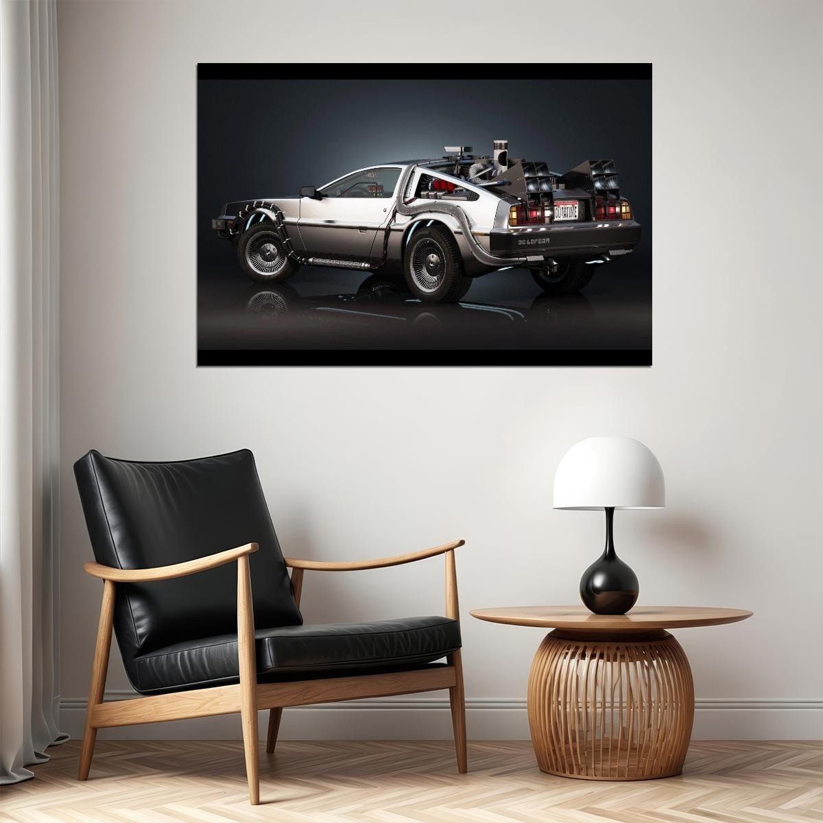 Back To The Future Delorean Poster Sci-fi Movie Wall Art Time Machine Print - xonomax