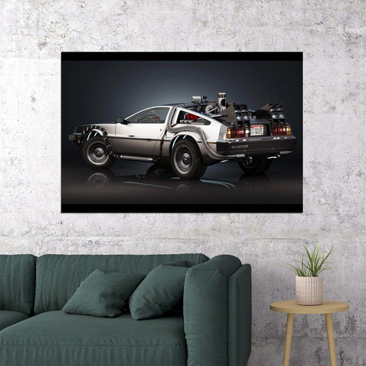 Back To The Future Delorean Poster Sci-fi Movie Wall Art Time Machine Print - xonomax