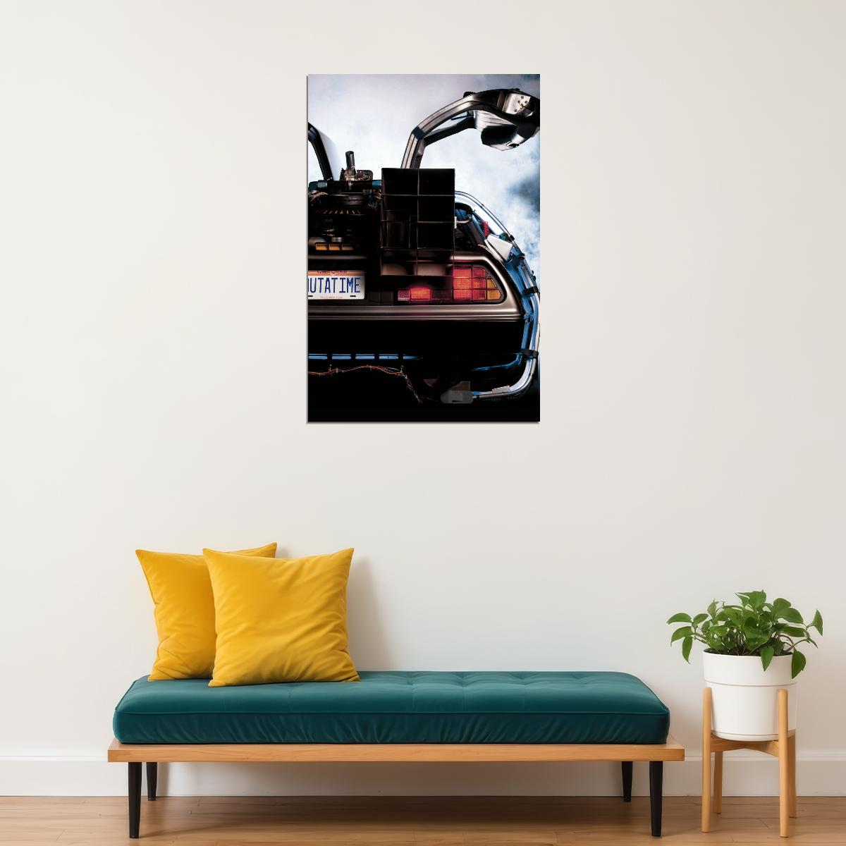 Back To The Future Delorean Poster Sci-fi Movie Wall Art Time Machine Print - xonomax