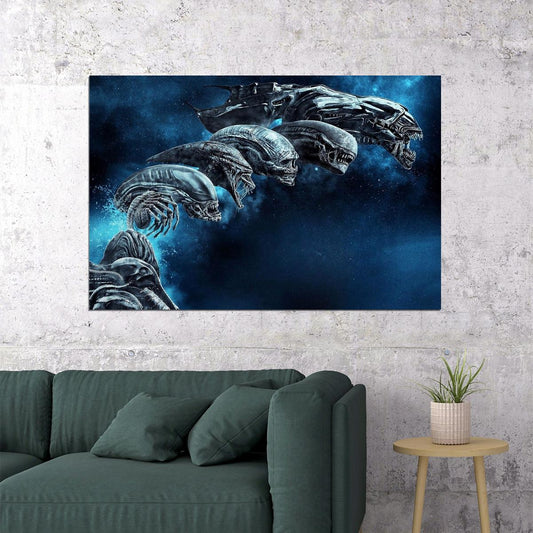 Alien Xenomorph Evolve Movie Poster Sci-fi Horror Film Wall Art Classic Alien Print - xonomax