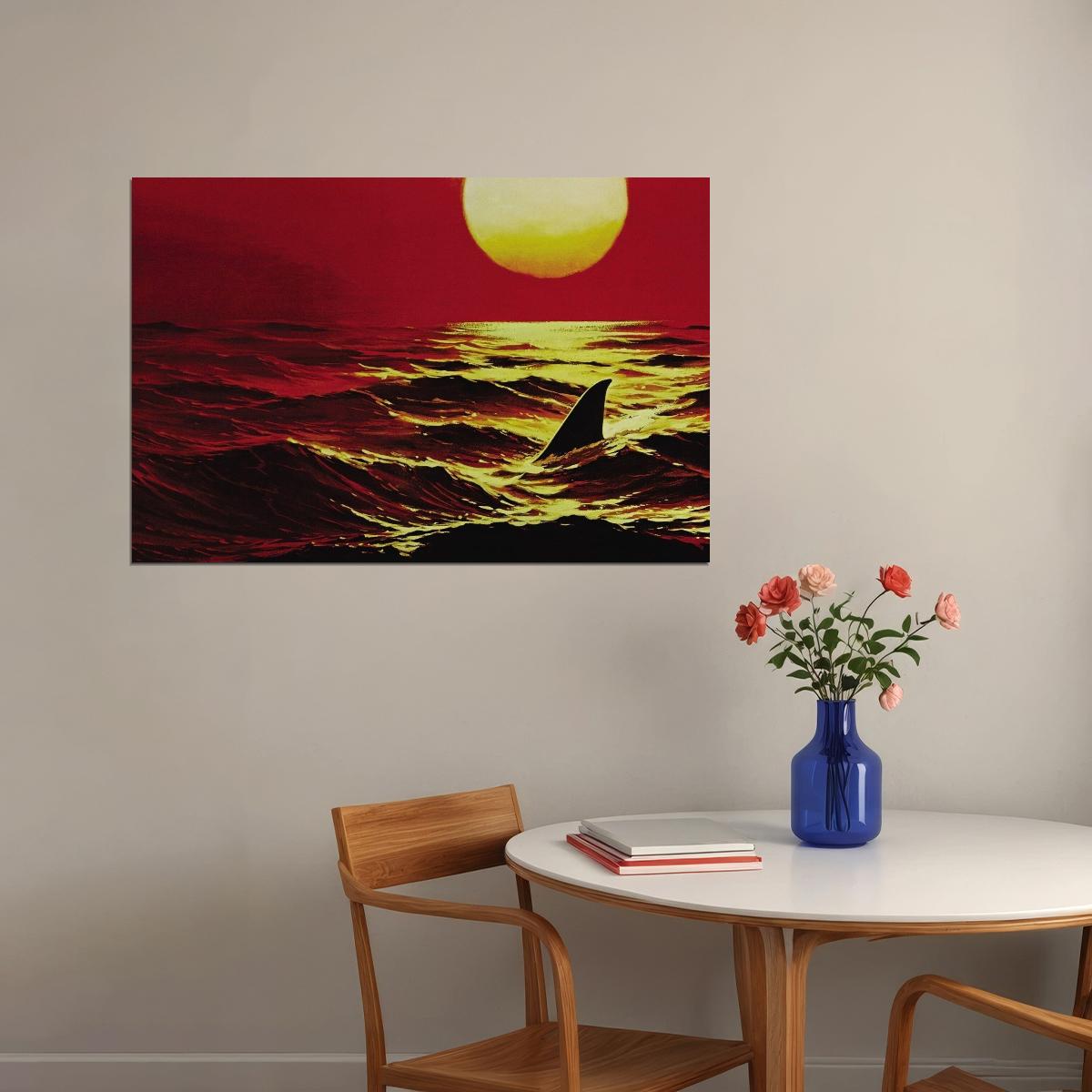 Jaws Shark Movie Poster Classic Horror Film Wall Art