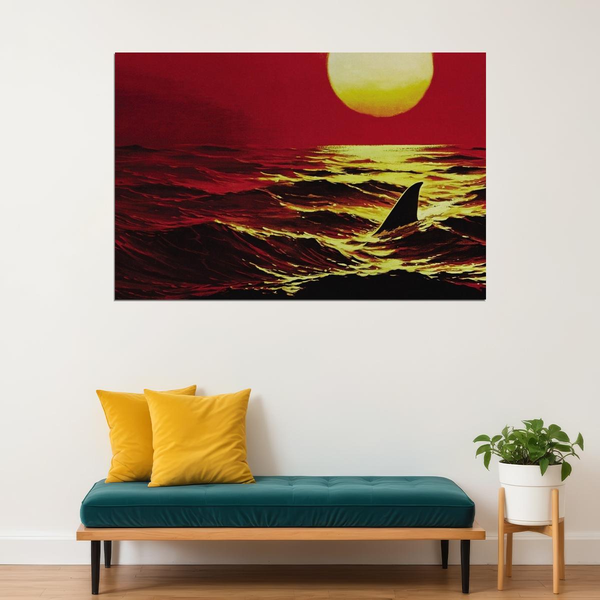 Jaws Shark Movie Poster Classic Horror Film Wall Art