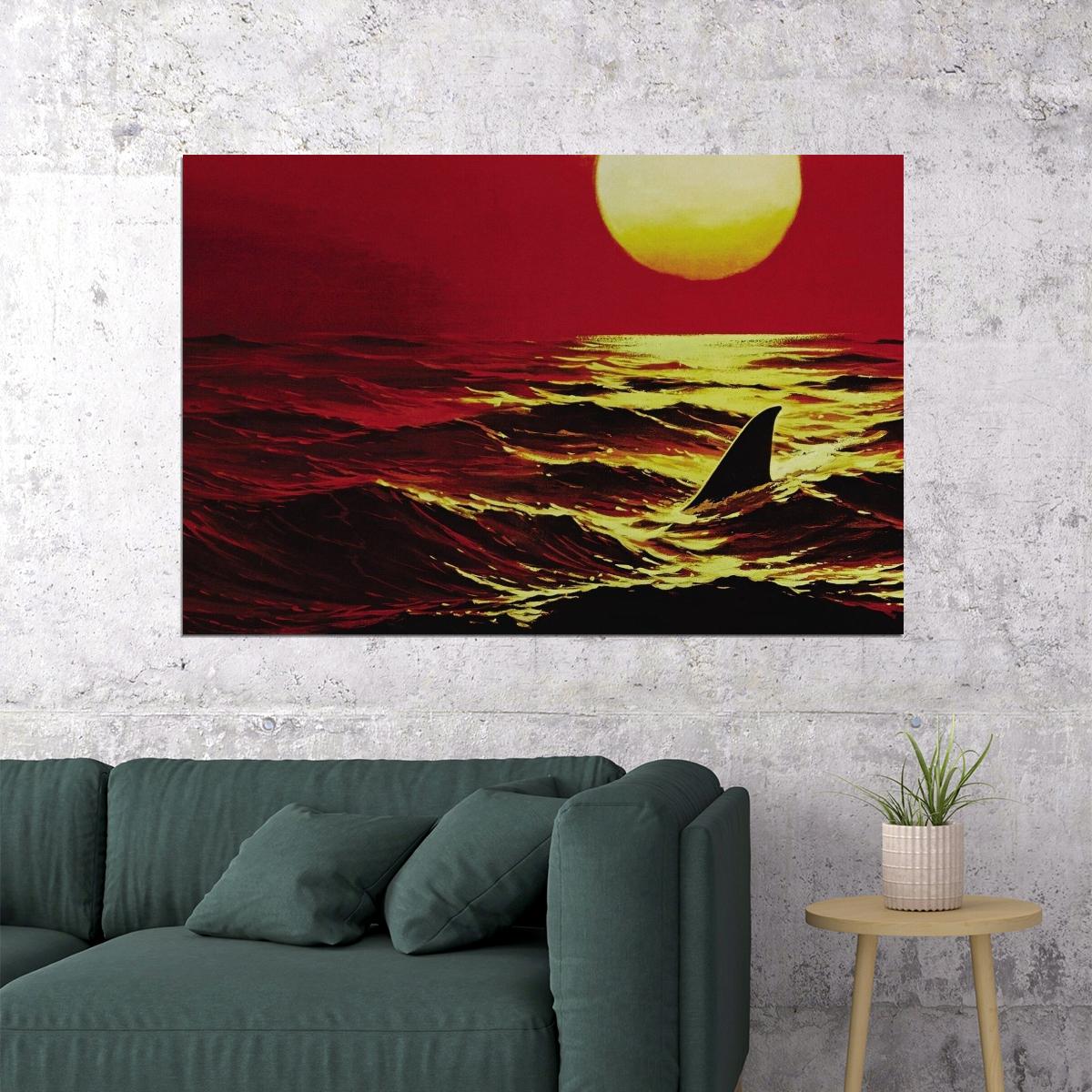 Jaws Shark Movie Poster Classic Horror Film Wall Art