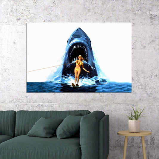Jaws Shark Movie Poster Classic Horror Film Wall Art - xonomax