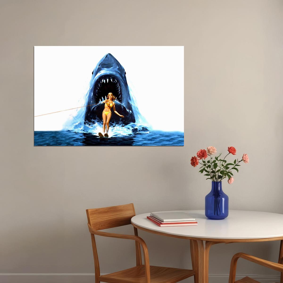 Jaws Shark Movie Poster Classic Horror Film Wall Art