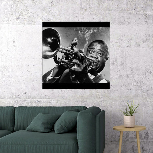 Louis Armstrong Music Poster Jazz Legend Wall Print - xonomax