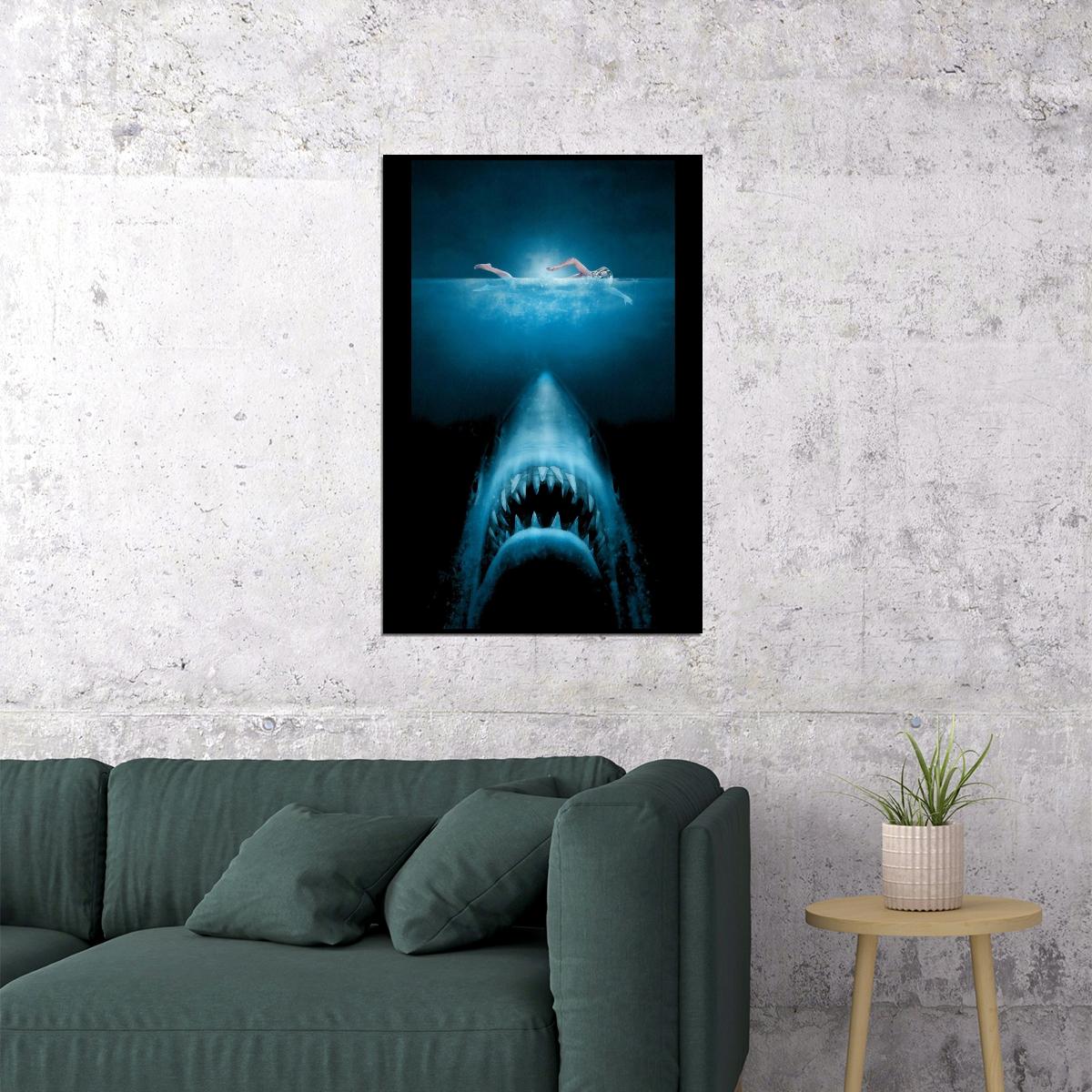 Jaws Shark Movie Poster Classic Horror Film Wall Art