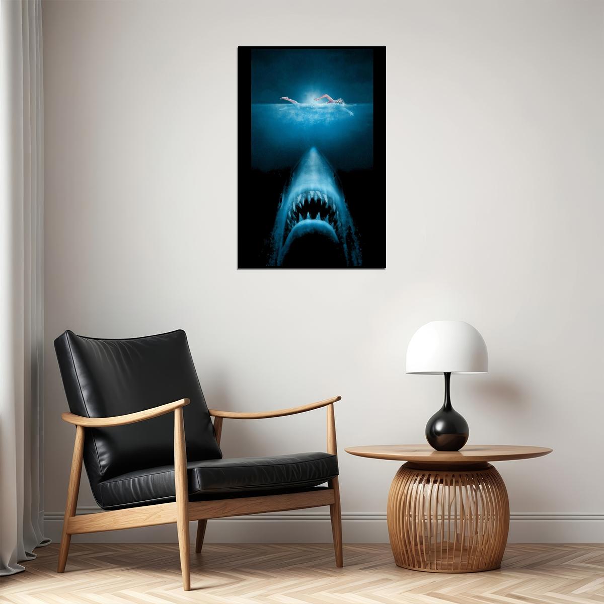 Jaws Shark Movie Poster Classic Horror Film Wall Art