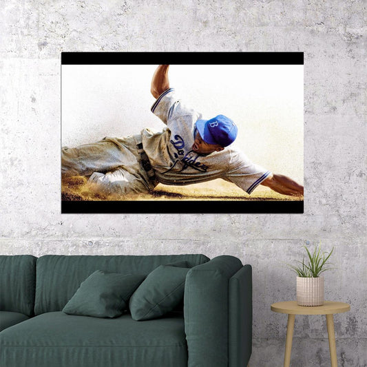 Jackie Robinson Baseball Poster Legend Player Sports Wall Art Motivational Sports Print - xonomax