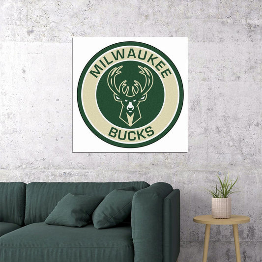 Milwaukee Bucks Logo Poster Nba Team Basketball Wall Art - xonomax