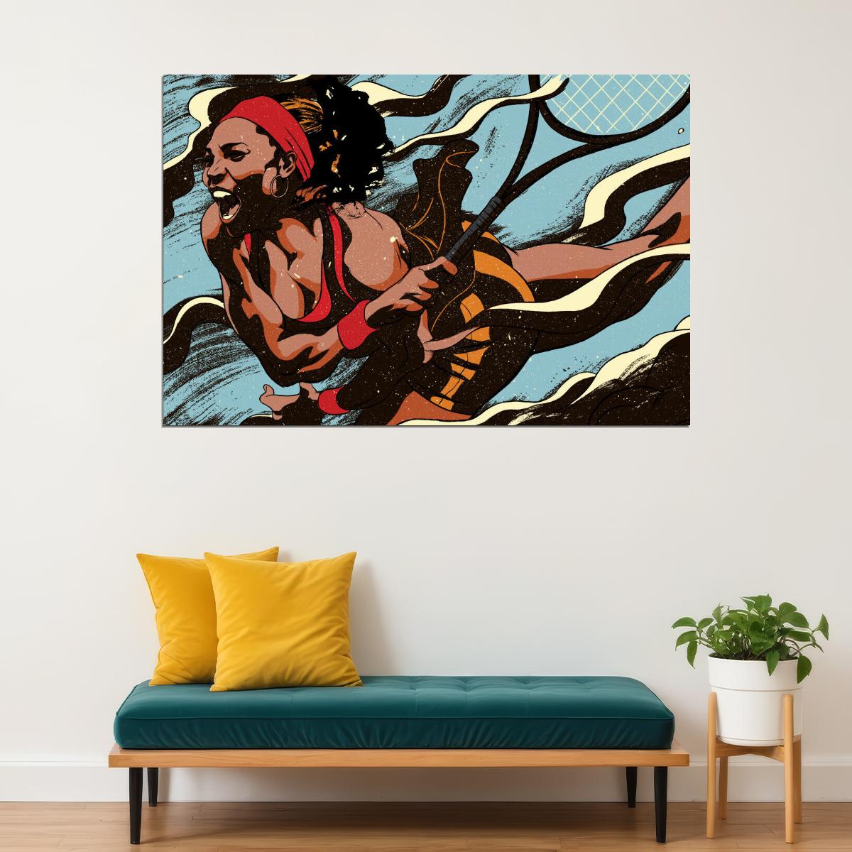 Serena Williams Tennis Poster Legendary Athlete Motivational Sports Print
