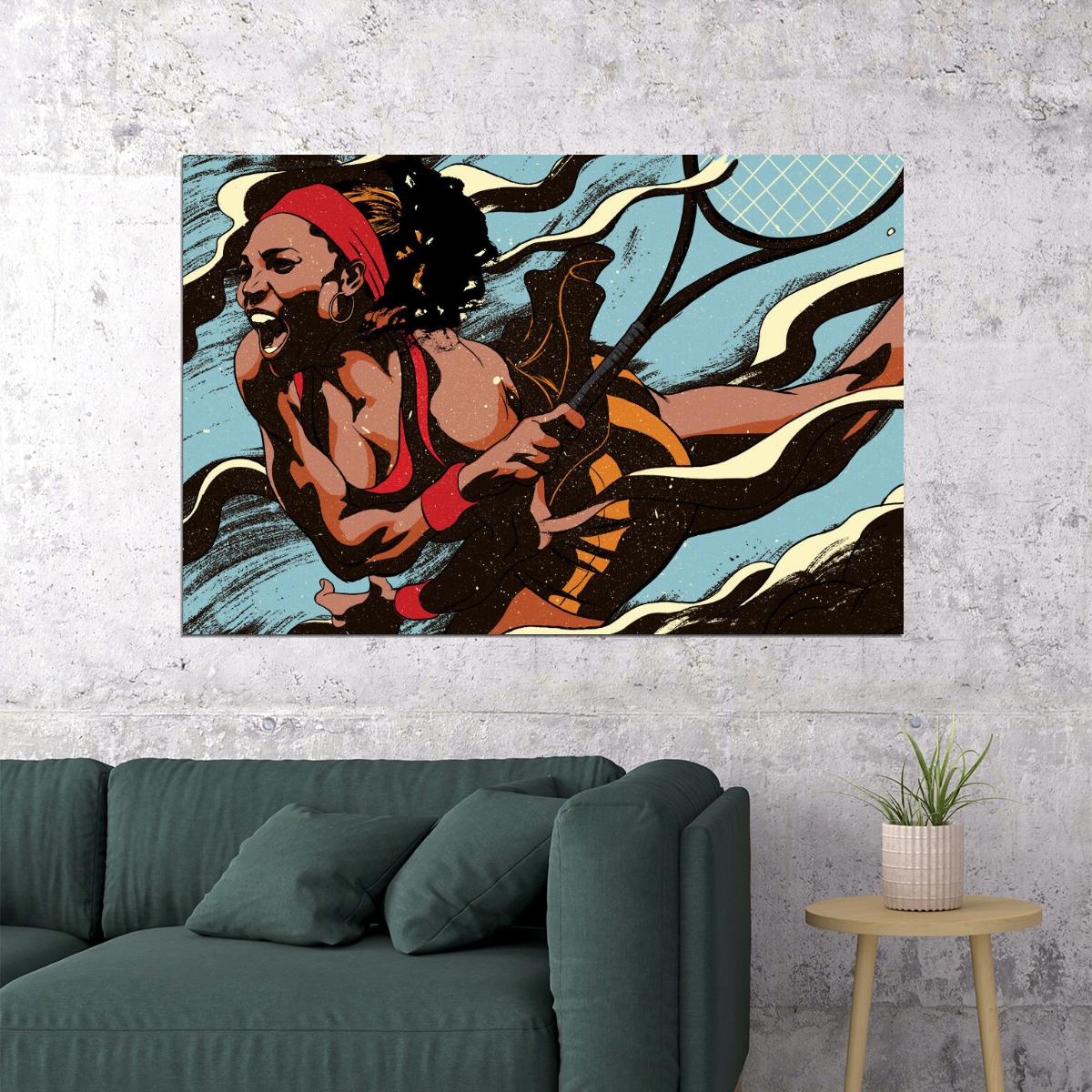 Serena Williams Tennis Poster Legendary Athlete Motivational Sports Print