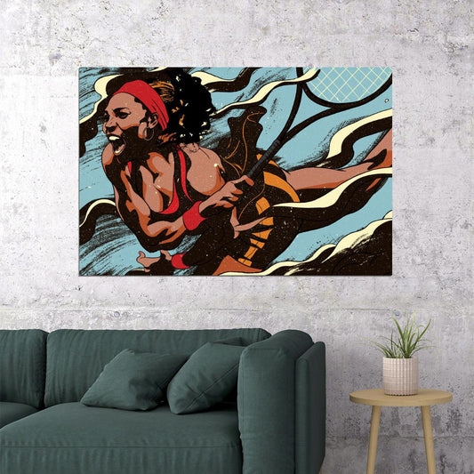 Serena Williams Tennis Poster Legendary Athlete Motivational Sports Print - xonomax