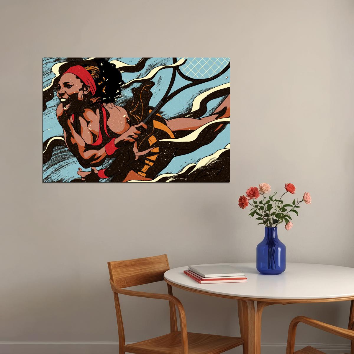 Serena Williams Tennis Poster Legendary Athlete Motivational Sports Print