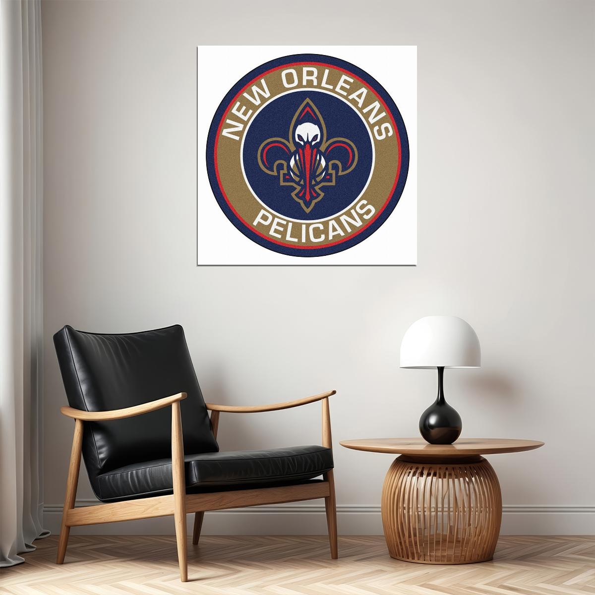 New Orleans Pelicans Logo Poster Nba Team Wall Art - xonomax