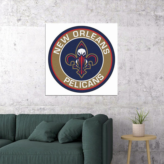 New Orleans Pelicans Logo Poster Nba Team Wall Art - xonomax