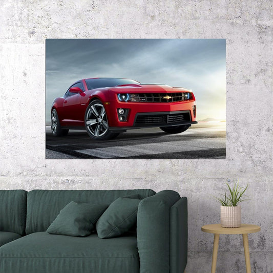 Chevrolet Camaro Poster Classic Muscle Car Wall Art Luxury Car Print - xonomax
