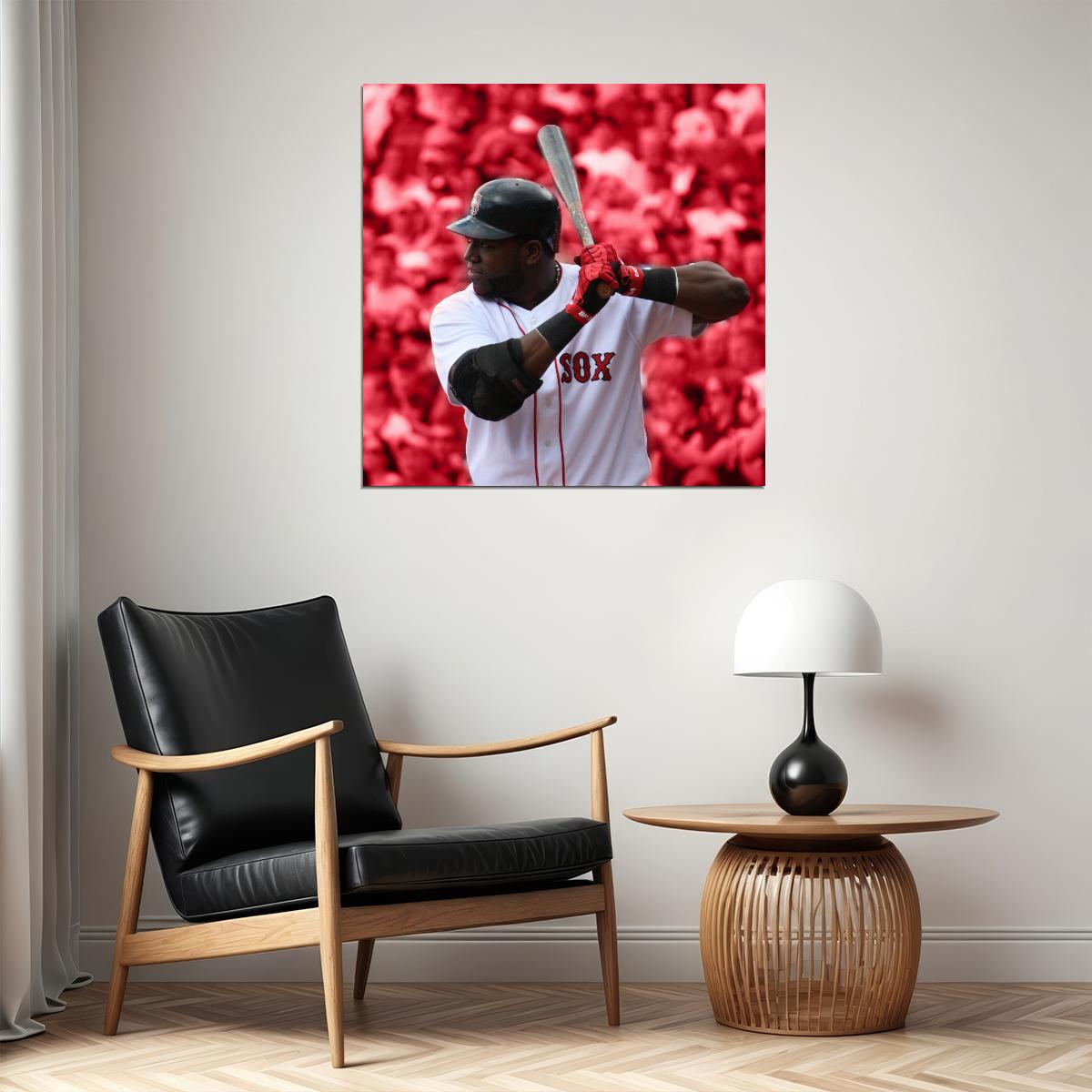 David Ortiz Big Papi Baseball Poster Mlb Legend Wall Art Boston Red Sox Sports Print - xonomax