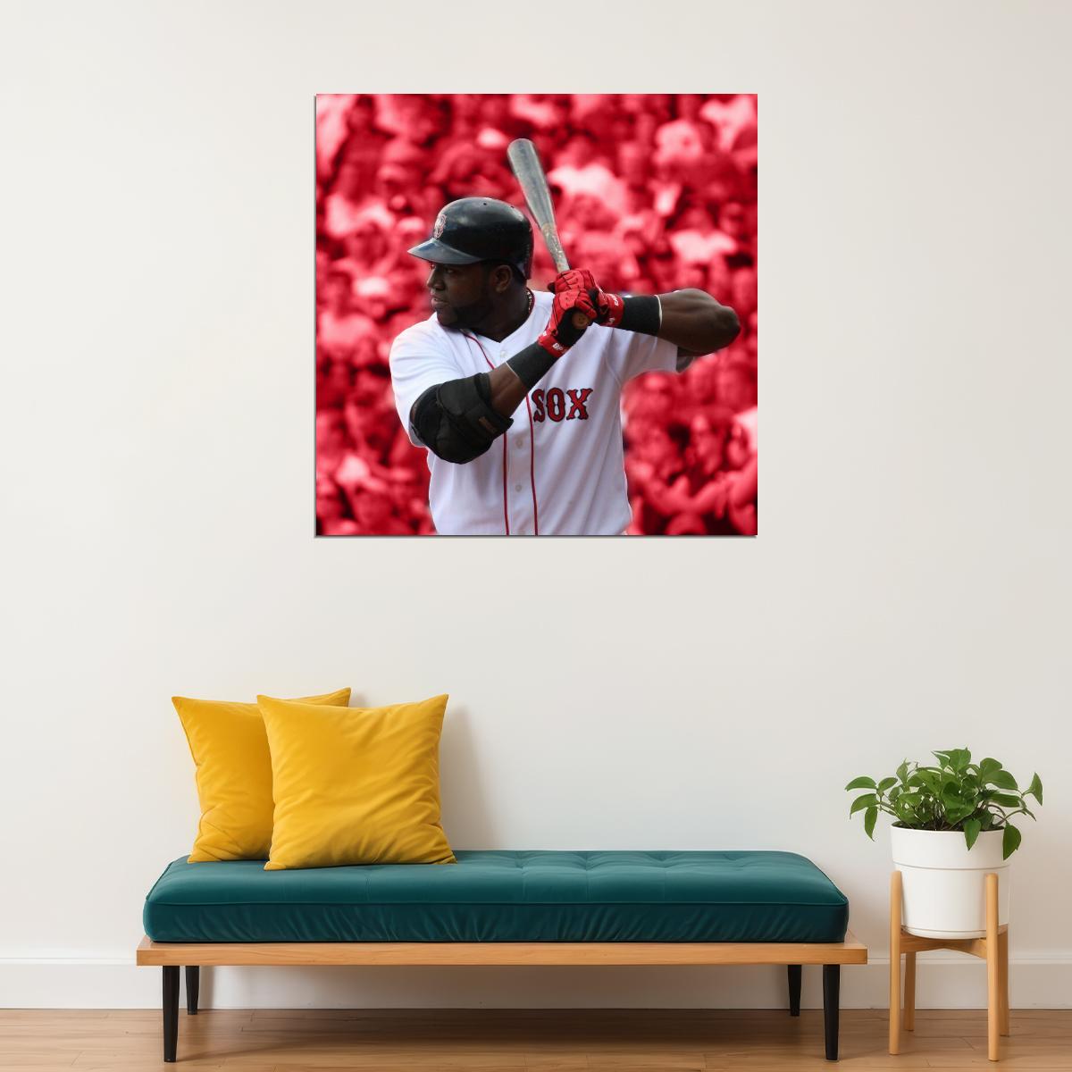 David Ortiz Big Papi Baseball Poster Mlb Legend Wall Art Boston Red Sox Sports Print - xonomax