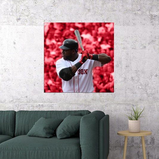 David Ortiz Big Papi Baseball Poster Mlb Legend Wall Art Boston Red Sox Sports Print - xonomax