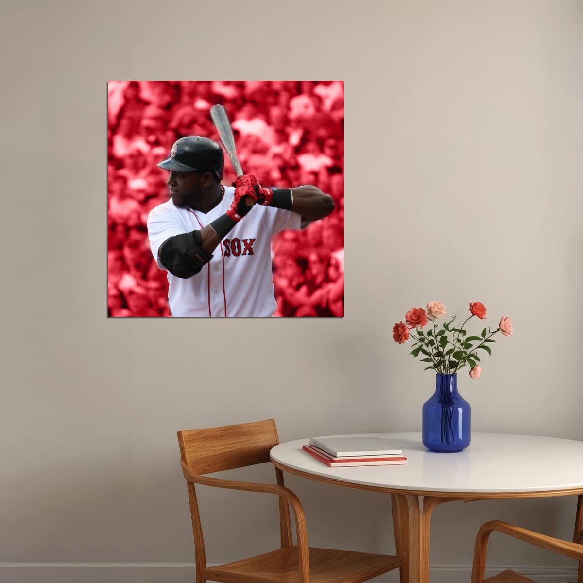 David Ortiz Big Papi Baseball Poster Mlb Legend Wall Art Boston Red Sox Sports Print - xonomax
