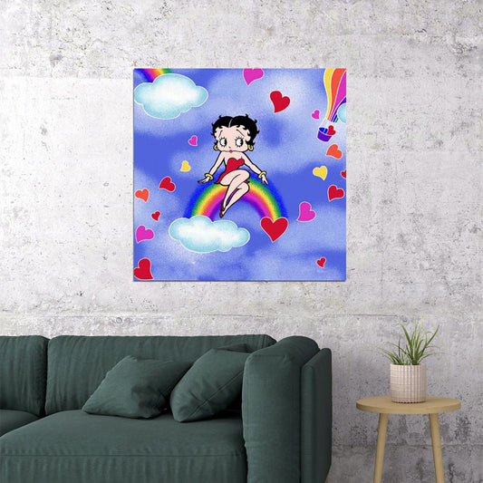 Betty Boop Retro Poster Classic Cartoon Wall Art 1930s Animation Print - xonomax