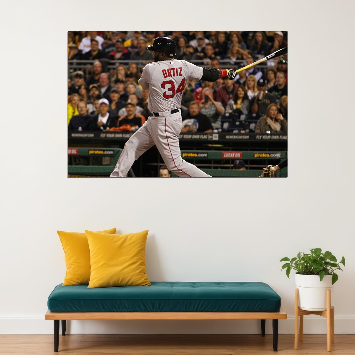 David Ortiz Big Papi Baseball Poster Mlb Legend Wall Art Boston Red Sox Sports Print - xonomax