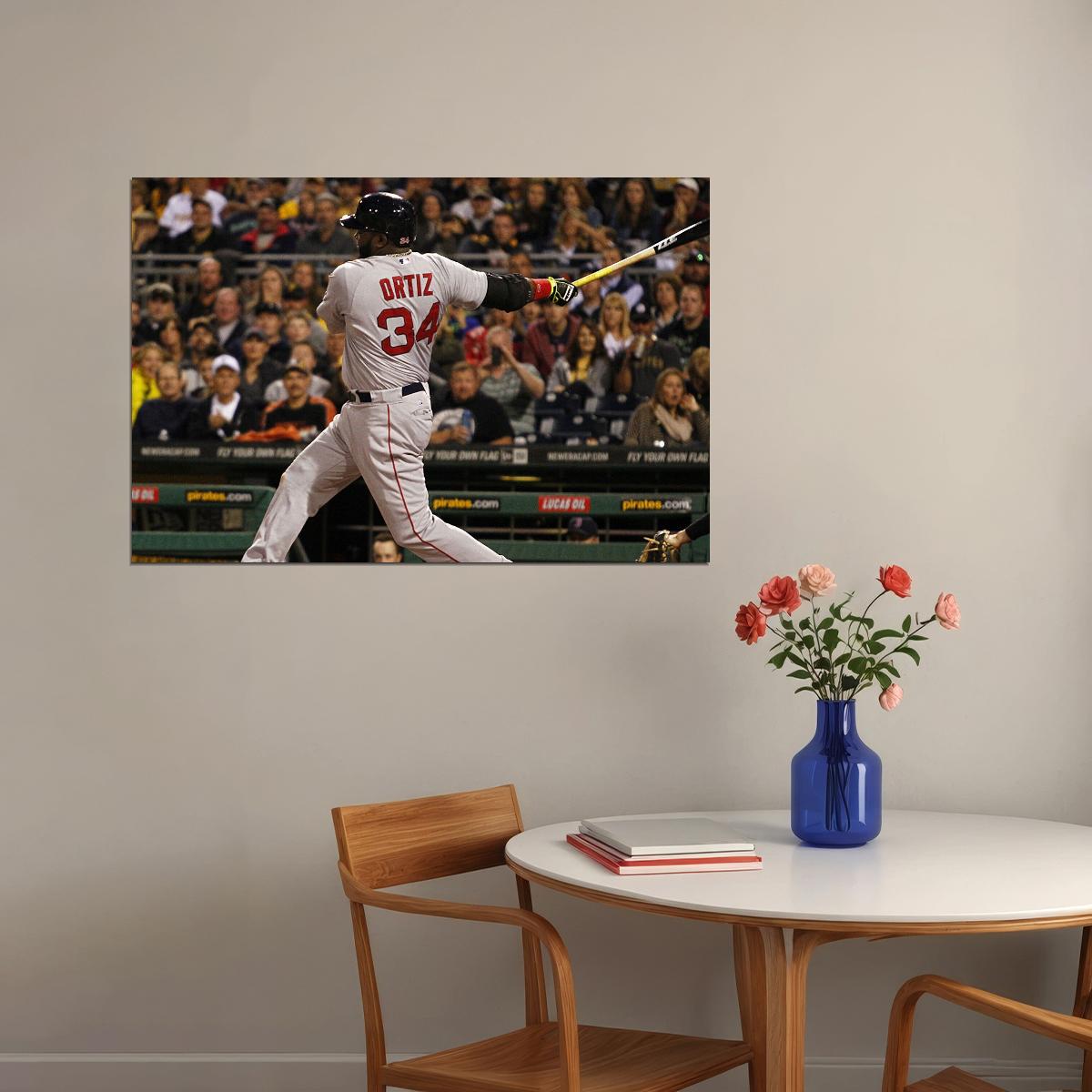 David Ortiz Big Papi Baseball Poster Mlb Legend Wall Art Boston Red Sox Sports Print - xonomax