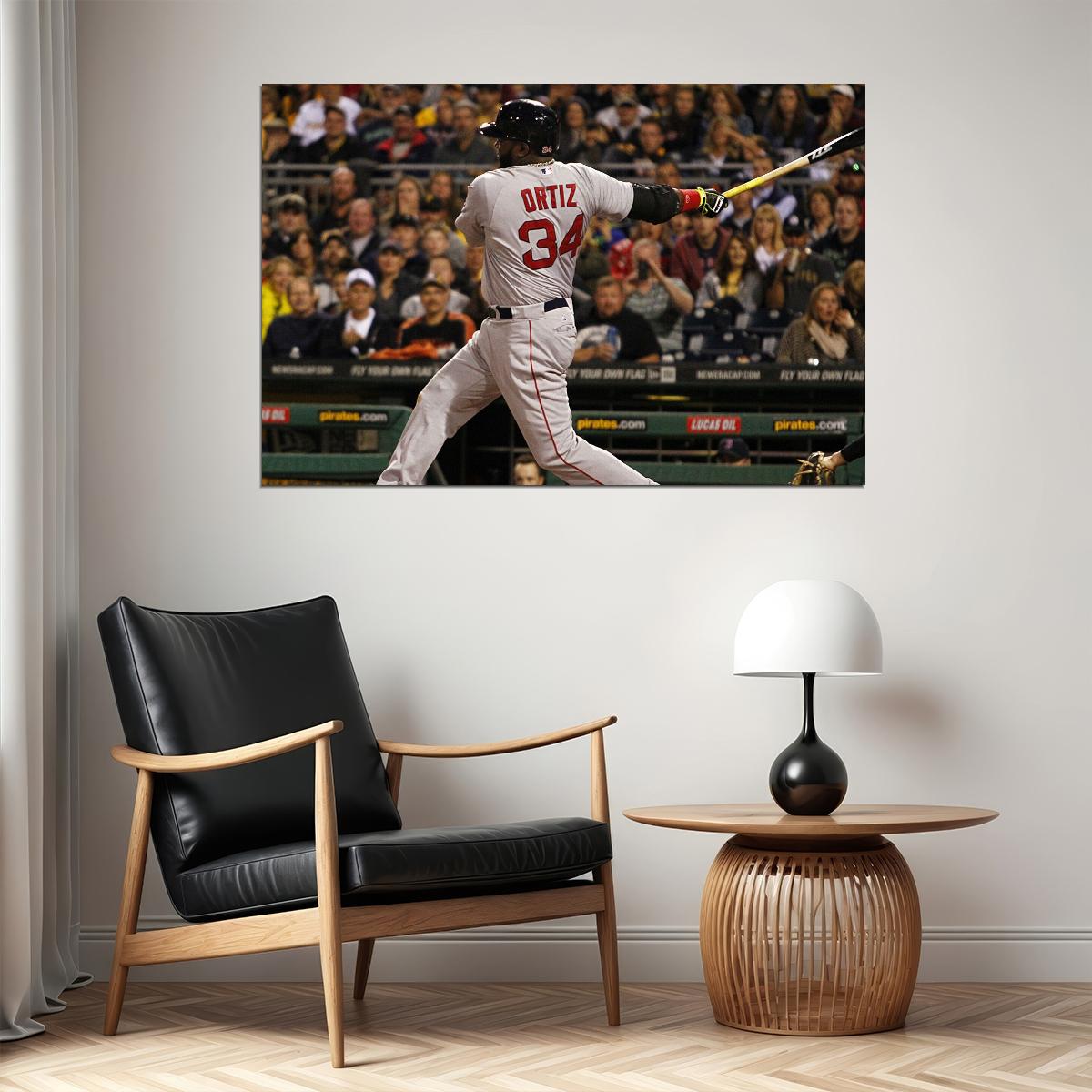 David Ortiz Big Papi Baseball Poster Mlb Legend Wall Art Boston Red Sox Sports Print - xonomax