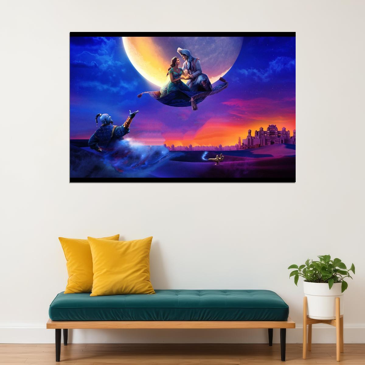 Aladdin Movie Poster Disney Film Wall Art Animated Classic Print - xonomax