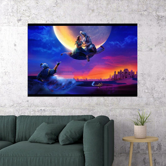 Aladdin Movie Poster Disney Film Wall Art Animated Classic Print - xonomax