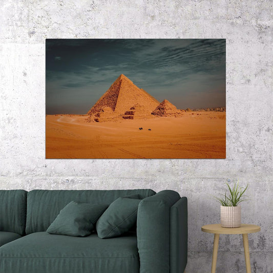 Pyramids Of Giza Poster Ancient Wonders Wall Art - xonomax
