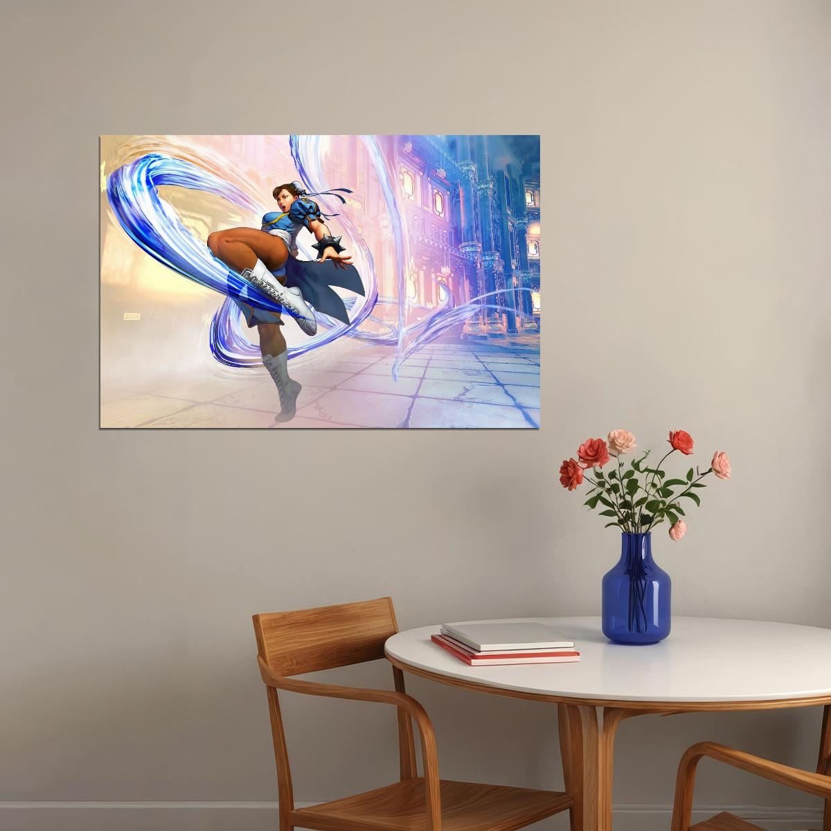 Street Fighter Chun-li Fighting Video Game Poster Gamer Wall Art - xonomax