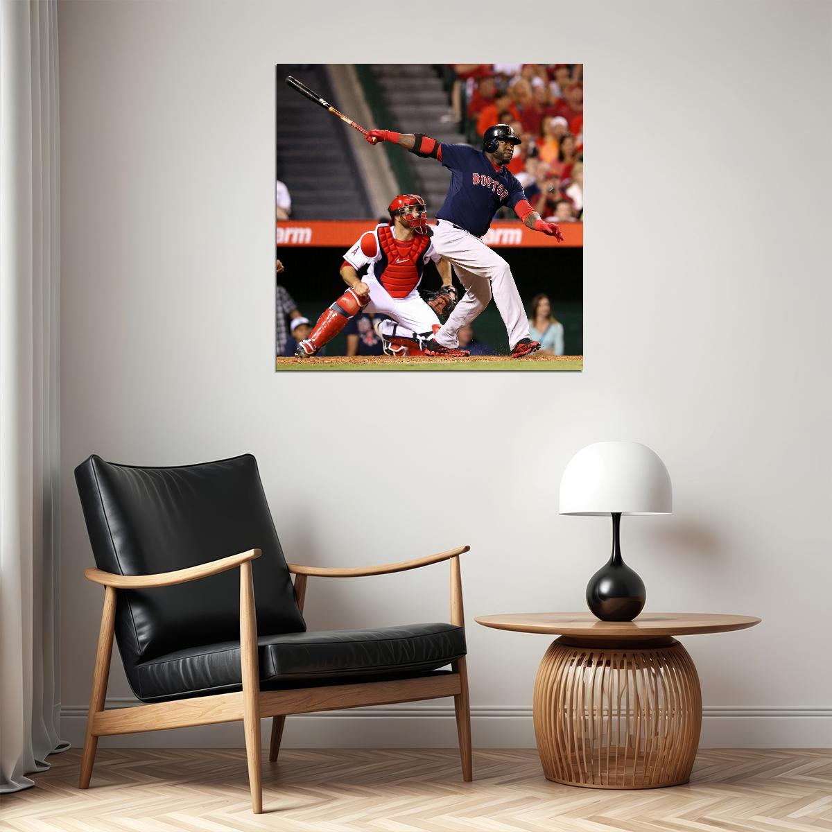 David Ortiz Big Papi Baseball Poster Mlb Legend Wall Art Boston Red Sox Sports Print - xonomax