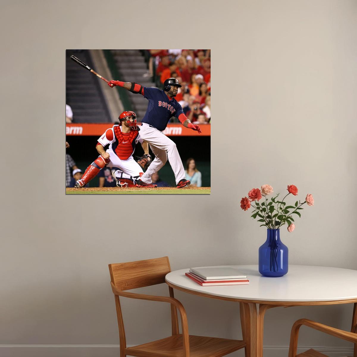 David Ortiz Big Papi Baseball Poster Mlb Legend Wall Art Boston Red Sox Sports Print - xonomax