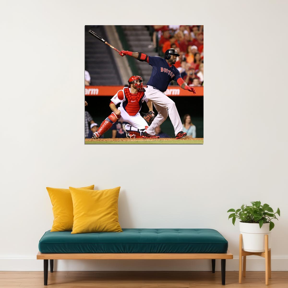 David Ortiz Big Papi Baseball Poster Mlb Legend Wall Art Boston Red Sox Sports Print - xonomax